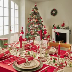 Vaisselle Et Accessoires De Table<Gifi Assiette à dessert porcelaine blanche motif sapin de Noël Ø19cm