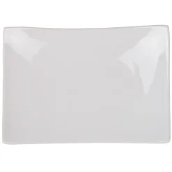 Gifi Assiette à dessert rectangulaire blanche incurvée| Vaisselle Et Accessoires De Table
