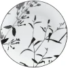 Gifi Assiette à dessert ronde blanche décor tiges feuilles noires| Vaisselle Et Accessoires De Table