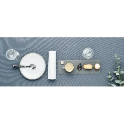Gifi Assiette à dessert ronde blanche bordure gris noir Lizzy| Vaisselle Et Accessoires De Table
