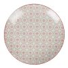 Gifi Assiette à dessert ronde campagne motif carreau de ciment rouge gris| Vaisselle Et Accessoires De Table