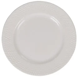 Gifi Assiette à dessert ronde céramique rebord embossé uni blanc| Vaisselle Et Accessoires De Table