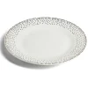 Gifi Assiette à dessert ronde Ø19cm porcelaine pois blanc et doré| Vaisselle Et Accessoires De Table