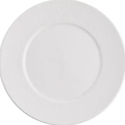 Gifi Assiette à dessert ronde embossée blanche x4| Vaisselle Et Accessoires De Table
