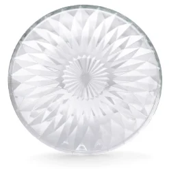 Gifi Assiette à dessert ronde fleur géométrique verre transparent| Vaisselle Et Accessoires De Table