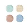 Gifi Assiette à dessert ronde motif géométrique 4 couleurs x4| Vaisselle Et Accessoires De Table