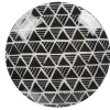Gifi Assiette à dessert ronde porcelaine zig zag blanc gris| Vaisselle Et Accessoires De Table
