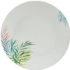 Gifi Assiette à dessert ronde porcelaine feuillage multicolore| Vaisselle Et Accessoires De Table