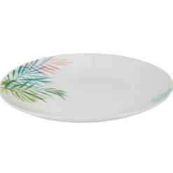 Gifi Assiette à dessert ronde porcelaine feuillage multicolore| Vaisselle Et Accessoires De Table