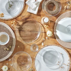 Gifi Assiette à dessert ronde Pampilles blanc transparent Ø 19 cm| Vaisselle Et Accessoires De Table