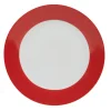 Gifi Assiette à dessert ronde rouge et blanche| Vaisselle Et Accessoires De Table