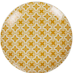 Gifi Assiette à dessert ronde rétro jaune moutarde Dolce Vita| Vaisselle Et Accessoires De Table