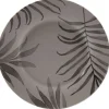 Gifi Assiette à dessert ronde taupe motif feuilles| Vaisselle Et Accessoires De Table