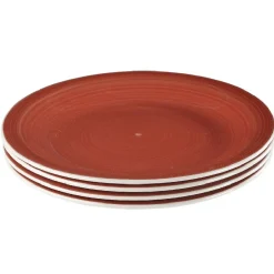 Gifi Assiette à dessert rouge effet spirale x4| Vaisselle Et Accessoires De Table