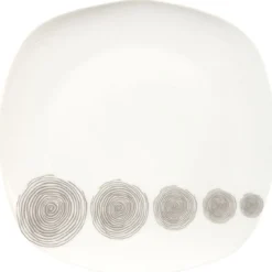 Gifi Assiette à dessert tourbillons gris| Vaisselle Et Accessoires De Table
