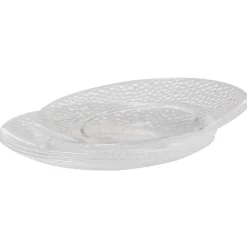 Gifi Assiette à dessert transparente martelé x4| Vaisselle Et Accessoires De Table