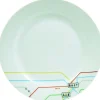 Gifi Assiette creuse blanche décor lignes multicolores| Vaisselle Et Accessoires De Table
