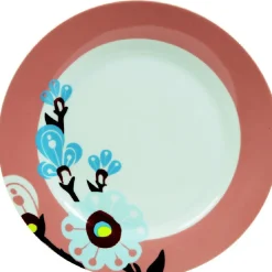 Gifi Assiette creuse blanche et rose décor fleurs| Vaisselle Et Accessoires De Table