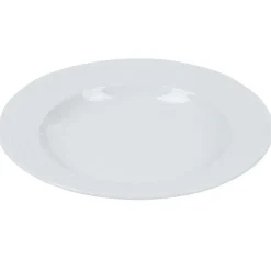 Gifi Assiette creuse blanche ronde aile damassée| Vaisselle Et Accessoires De Table
