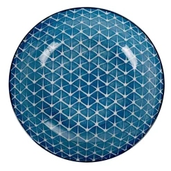Vaisselle Et Accessoires De Table<Gifi Assiette creuse bleue motif grillagé blanc Urban