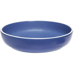 Gifi Assiette creuse en faïence bleu avec liseré blanc| Vaisselle Et Accessoires De Table