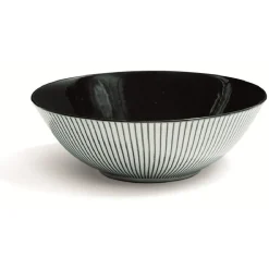 Gifi Assiette creuse en porcelaine décor rayures soleil| Vaisselle Et Accessoires De Table