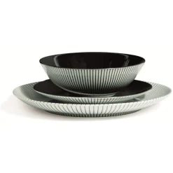 Gifi Assiette creuse en porcelaine décor rayures soleil| Vaisselle Et Accessoires De Table