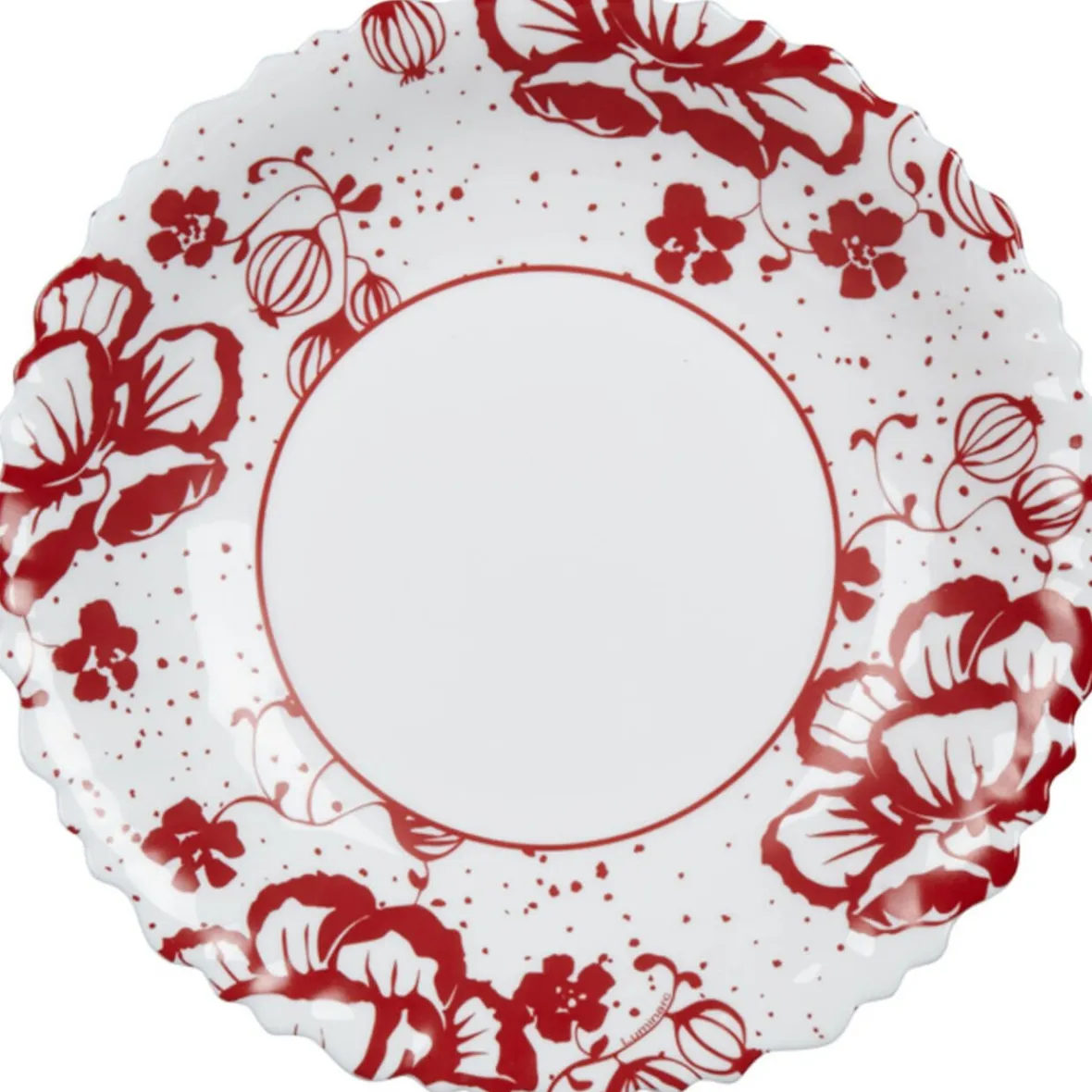 Vaisselle Et Accessoires De Table<Gifi Assiette creuse Luminarc blanc décor rouge Alcove vintage