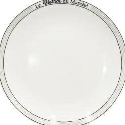 Gifi Assiette creuse rebord inscription Le Bistrot du Marché blanche| Vaisselle Et Accessoires De Table
