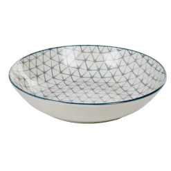 Vaisselle Et Accessoires De Table<Gifi Assiette creuse ronde blanche motif géométrique bleu Urban