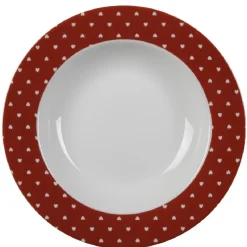 Vaisselle Et Accessoires De Table<Gifi Assiette creuse rouge et blanc design coeurs
