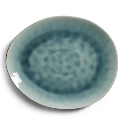 Gifi Assiette décore plate grès vert Ø28,5x24cm| Vaisselle Et Accessoires De Table