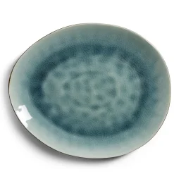 Gifi Assiette décore plate grès vert Ø28,5x24cm| Vaisselle Et Accessoires De Table
