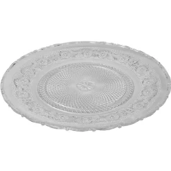 Gifi Assiette de présentation ronde transparente ciselée| Vaisselle Et Accessoires De Table