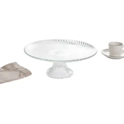 Gifi Assiette de présentation sur pied verre transparent Ø25,7xH9cm| Vaisselle Et Accessoires De Table