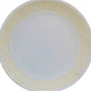 Gifi Assiette dessert blanche contour grains de riz jaunes| Vaisselle Et Accessoires De Table