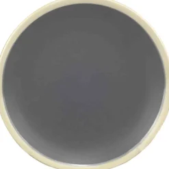 Gifi Assiette dessert grise bordure blanche| Vaisselle Et Accessoires De Table