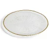 Gifi Assiette dessert ronde verre transparent rebord doré Ø21cm| Vaisselle Et Accessoires De Table