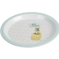 Gifi Assiette mélaminé enfant design Gildas l'Ananas| Vaisselle Et Accessoires De Table