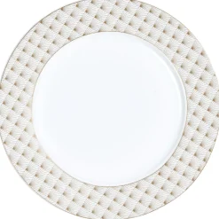 Gifi Assiette plate blanche bordure rayons doré| Vaisselle Et Accessoires De Table