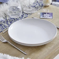 Vaisselle Et Accessoires De Table<Gifi Assiette plate blanche bordure dorée Ø27cm