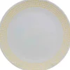 Gifi Assiette plate blanche contour grains de riz jaunes| Vaisselle Et Accessoires De Table