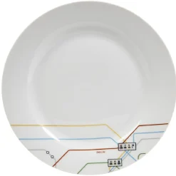 Vaisselle Et Accessoires De Table<Gifi Assiette plate blanche décor lignes multicolores