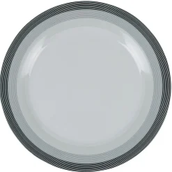 Gifi Assiette plate blanche et grise Sérénité Rayures| Vaisselle Et Accessoires De Table