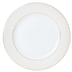 Gifi Assiette plate blanche motifs dorés| Vaisselle Et Accessoires De Table