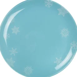 Gifi Assiette plate bleue design flocon| Vaisselle Et Accessoires De Table