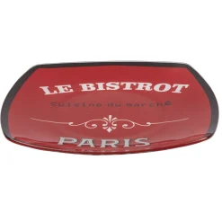 Gifi Assiette plate carrée bords arrondis rouge Le bistrot| Vaisselle Et Accessoires De Table