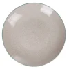 Gifi Assiette plate design goutte beige liseré bleu clair| Vaisselle Et Accessoires De Table