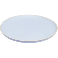 Gifi Assiette plate en faïence bleu turquoise avec liseré crème| Vaisselle Et Accessoires De Table