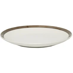 Gifi Assiette plate en faïence avec liseré doré| Vaisselle Et Accessoires De Table